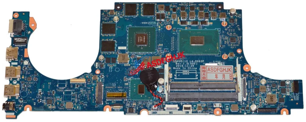 Оригинальный Для Dell 7567 материнской платы ноутбука GTX1050/4GB i5 7300HQ CN 0KD43Y KD43Y LA D993P
