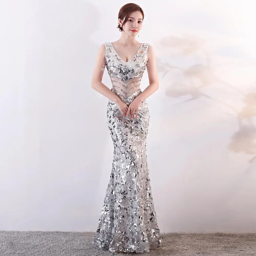Ensotek Новые Вечерние платья с v-образным вырезом vestido de festa Формальное вечернее