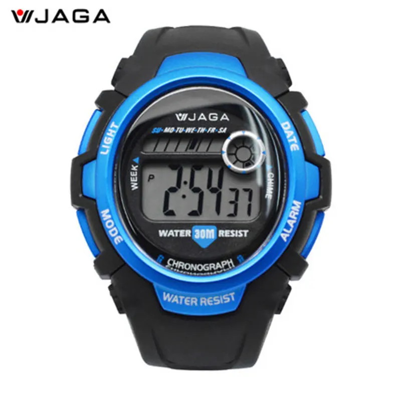 JAGA Fashion Movement Waterproof Female Watches Student Couple Contrast Candy Colors Electronic Watches Bracelet Watch M369