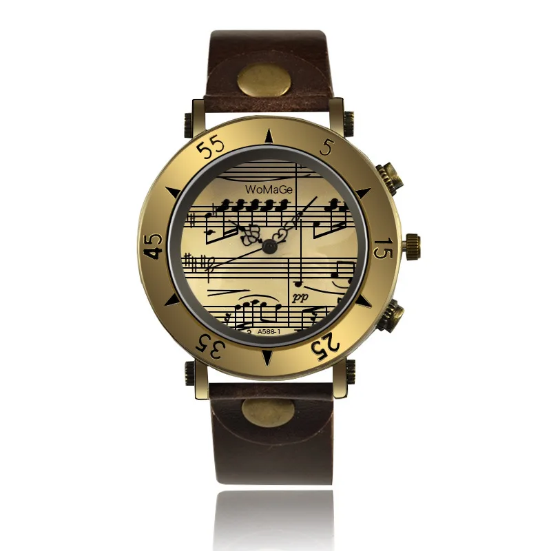 2019 New Design Wristwatches Retro Men Leather Vintage Bronze Dial Music Note Casual Quartz Watches Gift Relogio erkek kol saati
2019 New Design Wristwatches Retro Men Leather Vintage Bronze Dial Music Note Casual Quartz Watches Gift Relogio erkek kol saati