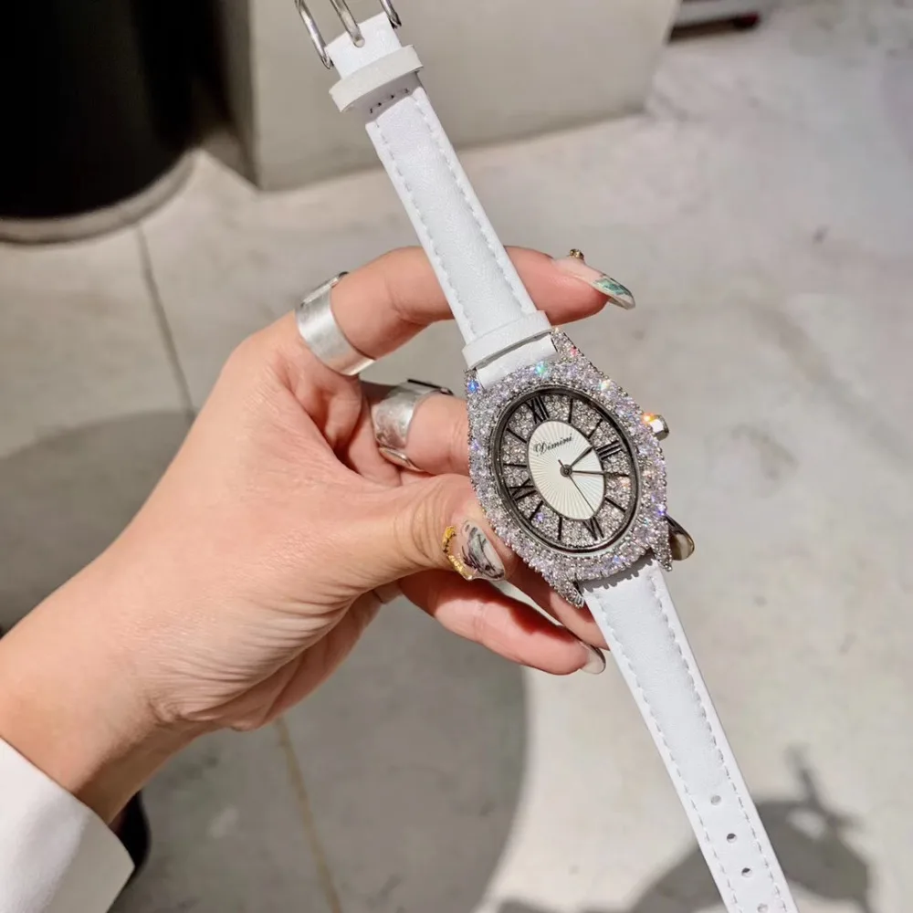 Elegant Fashion Full White Watches Women Vintage Oval Wrist watch Luxury Crystals Rhinestones Jewelry Watch Waterproof Leather
Elegant Fashion Full White Watches Women Vintage Oval Wrist watch Luxury Crystals Rhinestones Jewelry Watch Waterproof Leather