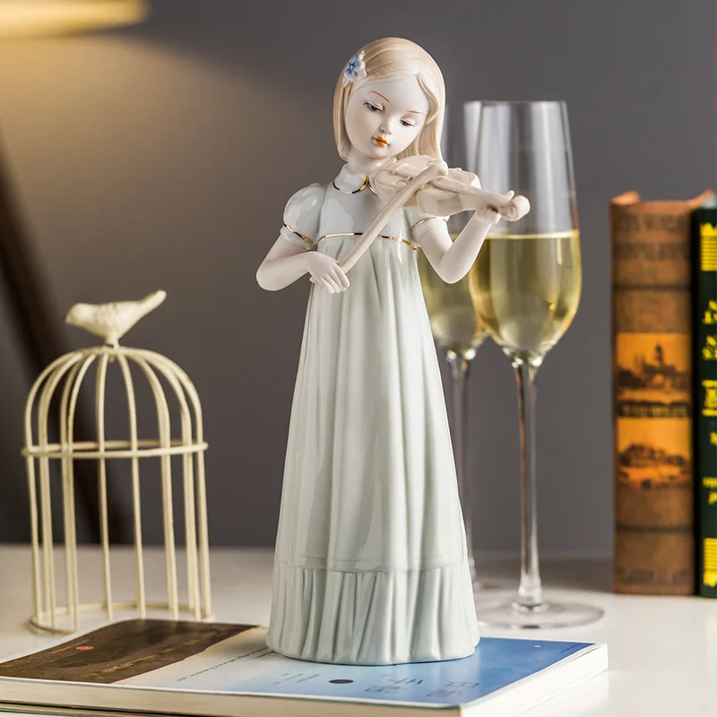 Western Girls Playing Violin Ceramic Sculpture Wine Cabinet Tv Cabinet Decorative Crafts Home Jewelry
Western Girls Playing Violin Ceramic Sculpture Wine Cabinet Tv Cabinet Decorative Crafts Home Jewelry