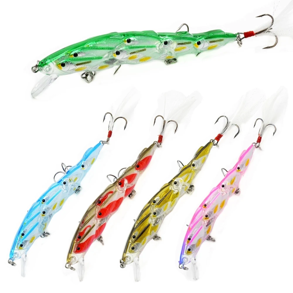 1pcs/lot Minnow Fishing Hard Bait 11.5cm 15.6g Fishing Lure 4# Hooks Crankabait 5 Colors perch bass Wobbler Feather Hook
1pcs/lot Minnow Fishing Hard Bait 11.5cm 15.6g Fishing Lure 4# Hooks Crankabait 5 Colors perch bass Wobbler Feather Hook
