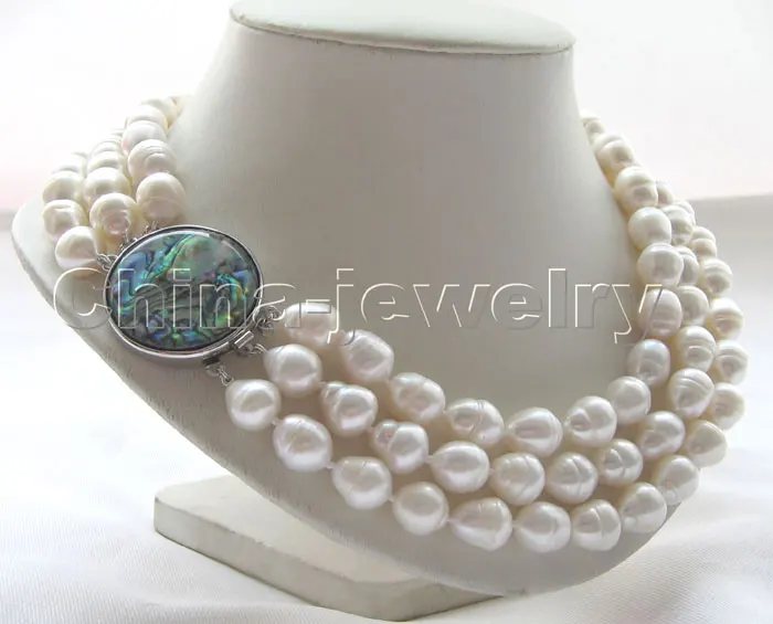 Hot sale AGorgeous 3row17-19" 12-14mm natural white rice baroque freshwater pearl necklace a
Hot sale AGorgeous 3row17-19" 12-14mm natural white rice baroque freshwater pearl necklace a