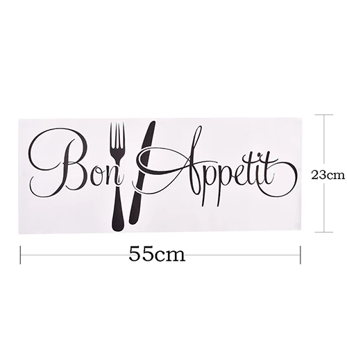 1Pc New Bon Appetit Kitchen Wall Sticker Room Decoration Vinyl Removable Wall Decal Dining Room Decor