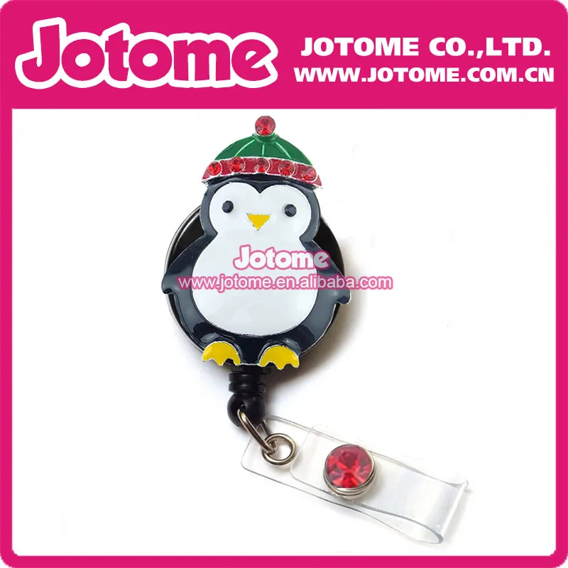 Christmas Costume Jewelry Crystal Rhinestone penguin with Christmas Hat Rhinestone Retractable Badge Reel/ ID Badge Holder
Christmas Costume Jewelry Crystal Rhinestone penguin with Christmas Hat Rhinestone Retractable Badge Reel/ ID Badge Holder