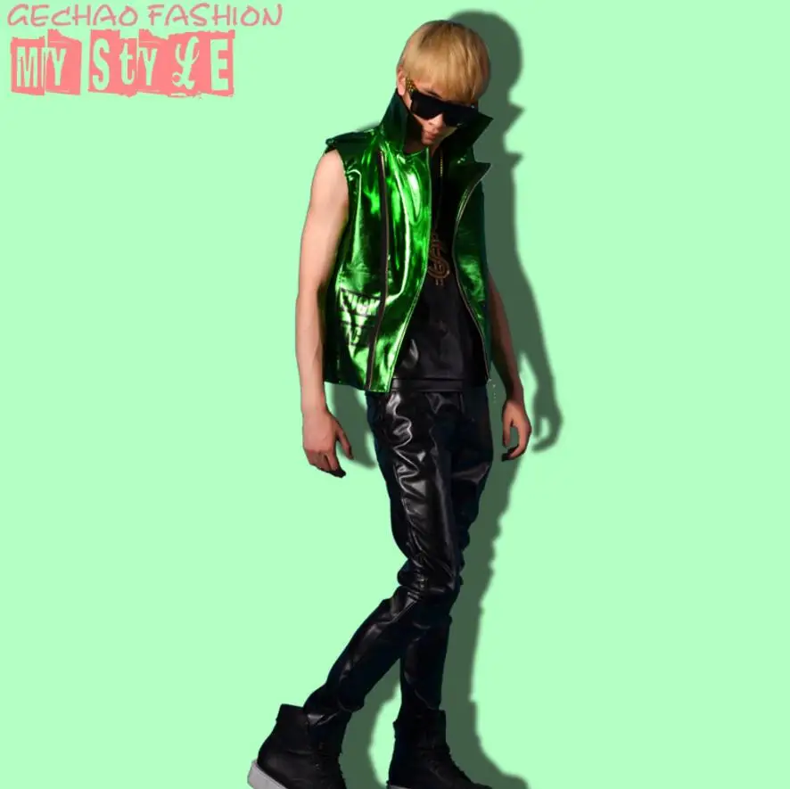 Europe And The United States Large Size Green Locomotive Vest Dj Rock Men Singer Stage Nightclub Performance Costumes / S-5xl
Europe And The United States Large Size Green Locomotive Vest Dj Rock Men Singer Stage Nightclub Performance Costumes / S-5xl