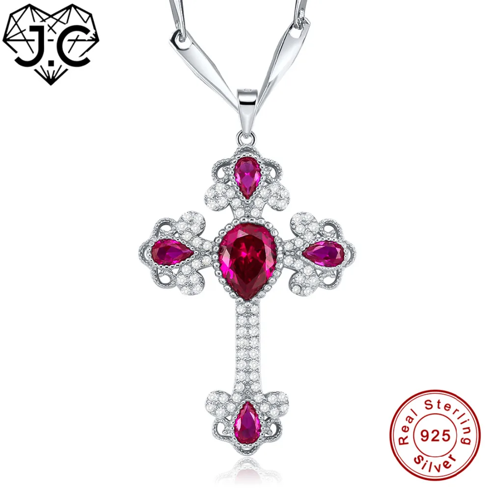 J.C Cross Design Ruby & White Topaz Solid 925 Sterling Silver Pendant Fine Jewelry for Women Dating Excellent Necklace
J.C Cross Design Ruby & White Topaz Solid 925 Sterling Silver Pendant Fine Jewelry for Women Dating Excellent Necklace