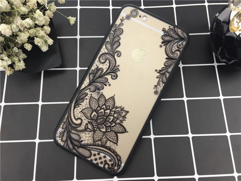 DS-LOVEHUI Sexy кружева цветочный Пейсли Мандала Цветок Henna чехол для iPhone 5S 5 SE 6 6S 7 8 6/7/8