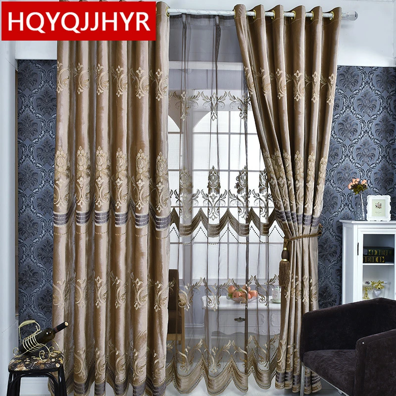 Europe High quality custom Brown velvet embroidered Curtains for Living Room villas Classic luxury Curtains for Bedroom/Kitchen
Europe High quality custom Brown velvet embroidered Curtains for Living Room villas Classic luxury Curtains for Bedroom/Kitchen