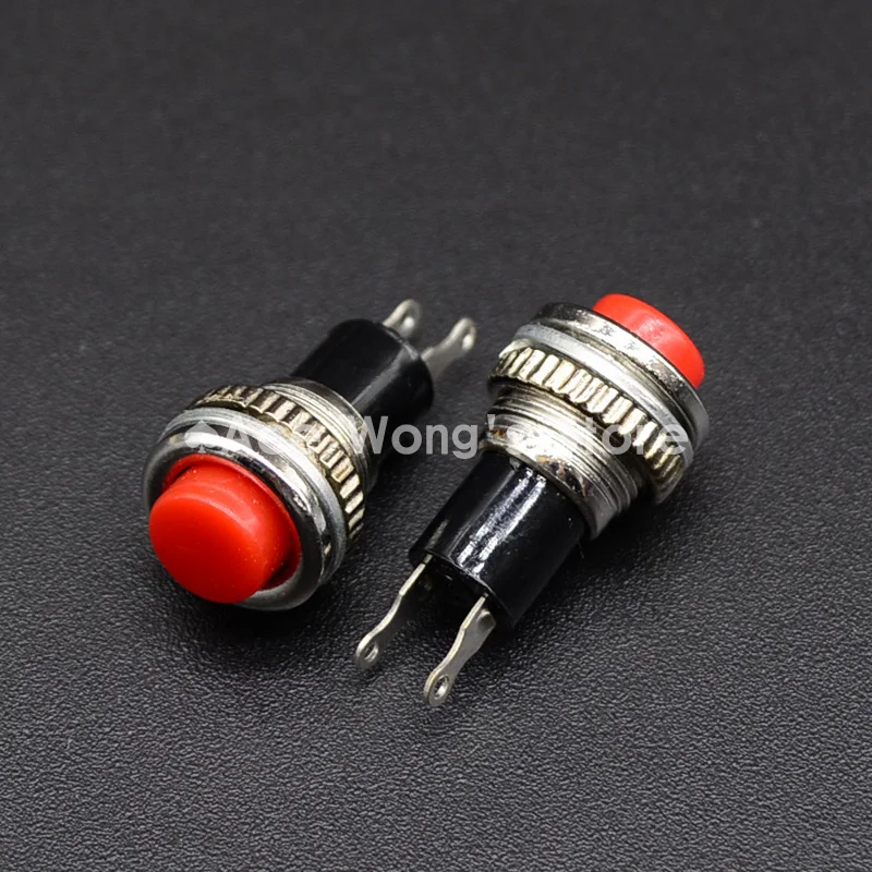 

5pcs/LOT Red 10mm Thread Multicolor 2 Pins Momentary Push Button Switch 3A/125V 1A/250V DS-316