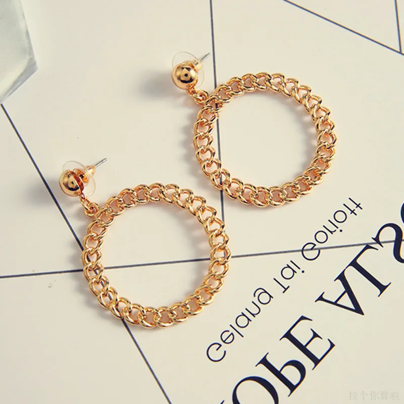 Out Diameter 3.8cm Free Shipping Big Earring Hip Hop Simple Chain Gold Earrings Earrings For Women Jewelry
Out Diameter 3.8cm Free Shipping Big Earring Hip Hop Simple Chain Gold Earrings Earrings For Women Jewelry