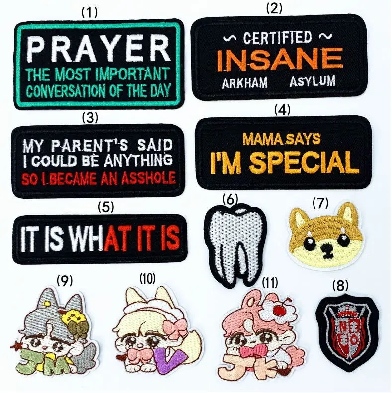 New arrival 10 pcs words badge Embroidered patch iron on Jeans coat tshirt bag shoe hat decor repair Motif emblem accessory
New arrival 10 pcs words badge Embroidered patch iron on Jeans coat tshirt bag shoe hat decor repair Motif emblem accessory