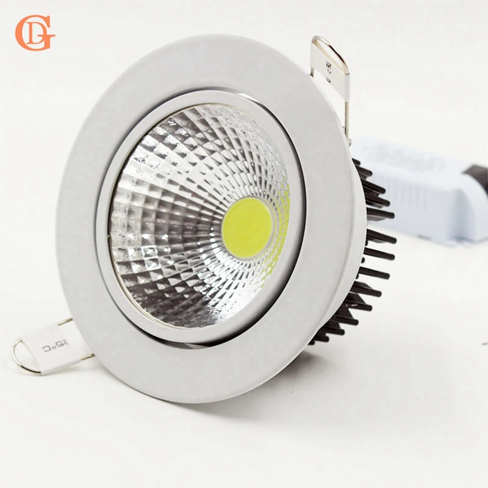 

GD 1pc 3W 5W LED Recessed COB Downlight 7W 10W 12W 15W 20W 24W Spot LED DownLights Dimmable AC85-265V 220V 110V LED Spot light