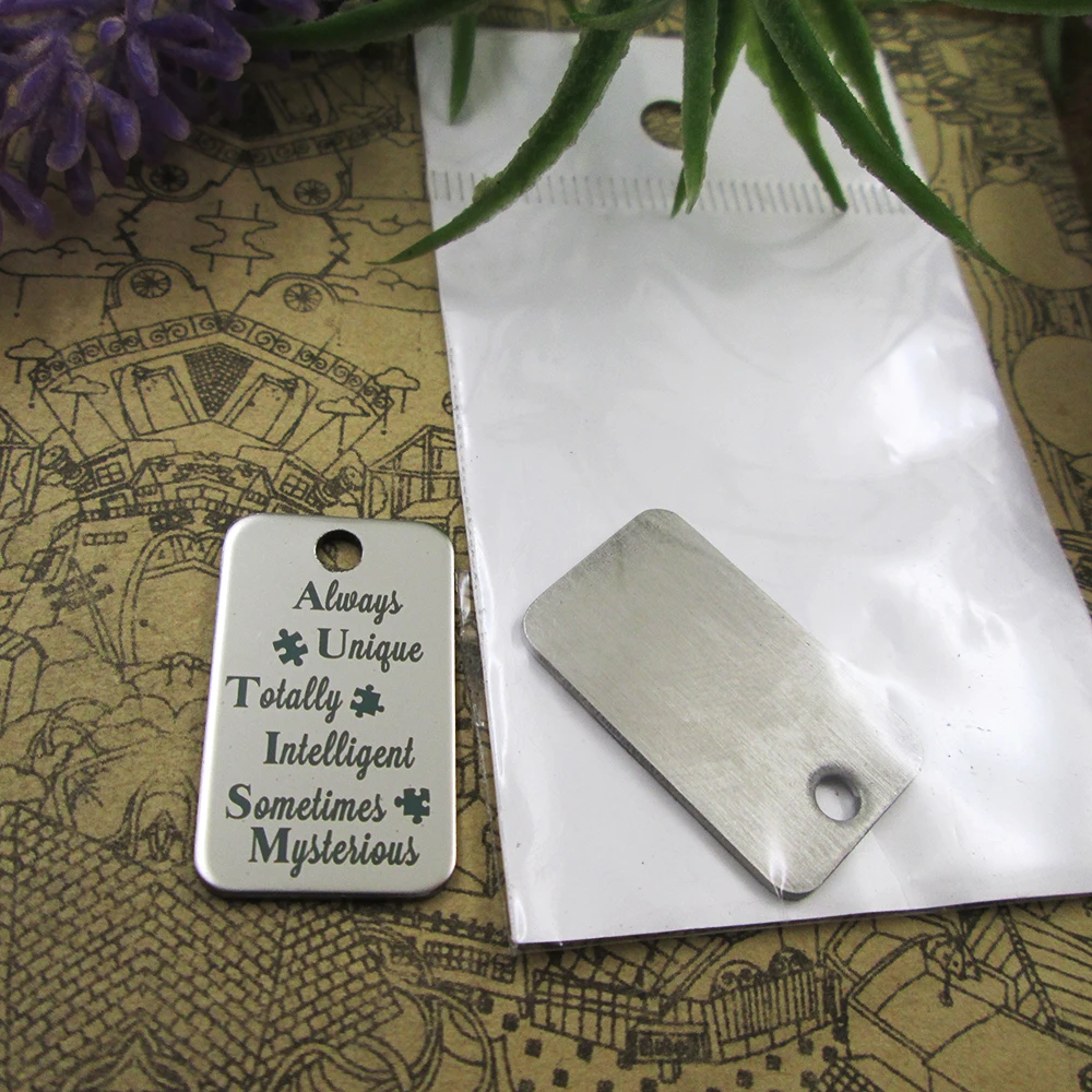 20pcs--"unique totally intelligent sometimes mysterious"stainless steel charms more style for choosing DIY pendants for necklace
20pcs--"unique totally intelligent sometimes mysterious"stainless steel charms more style for choosing DIY pendants for necklace