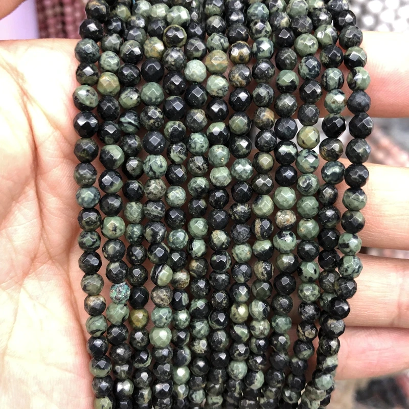 

Natural Green Eye Kambaba Jasper Faceted Beads,Facted Stone Beads 4mm 6mm 8mm 10mm 12mm Gem Stone Jewelry beads,1of 15"strand
