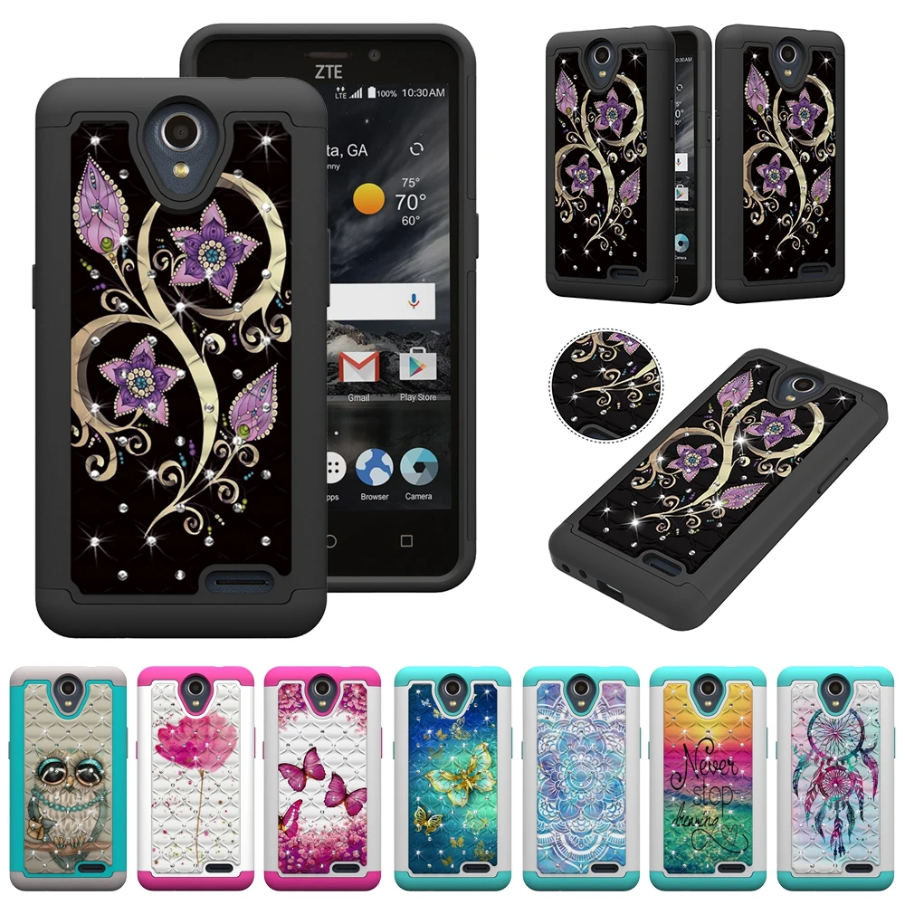 Блестящий Алмазный чехол 2 в 1 для ZTE N9136/Prestige 2/Maven 3/Prelude Plus/Overture 3 Защитный