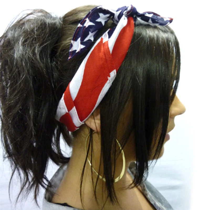 American Stars and Stripes Print USA Flag Bandana Hair Band Vintage Casual Turban Boho Hair Bows 2020Hair Accessories Plus Size
American Stars and Stripes Print USA Flag Bandana Hair Band Vintage Casual Turban Boho Hair Bows 2020Hair Accessories Plus Size