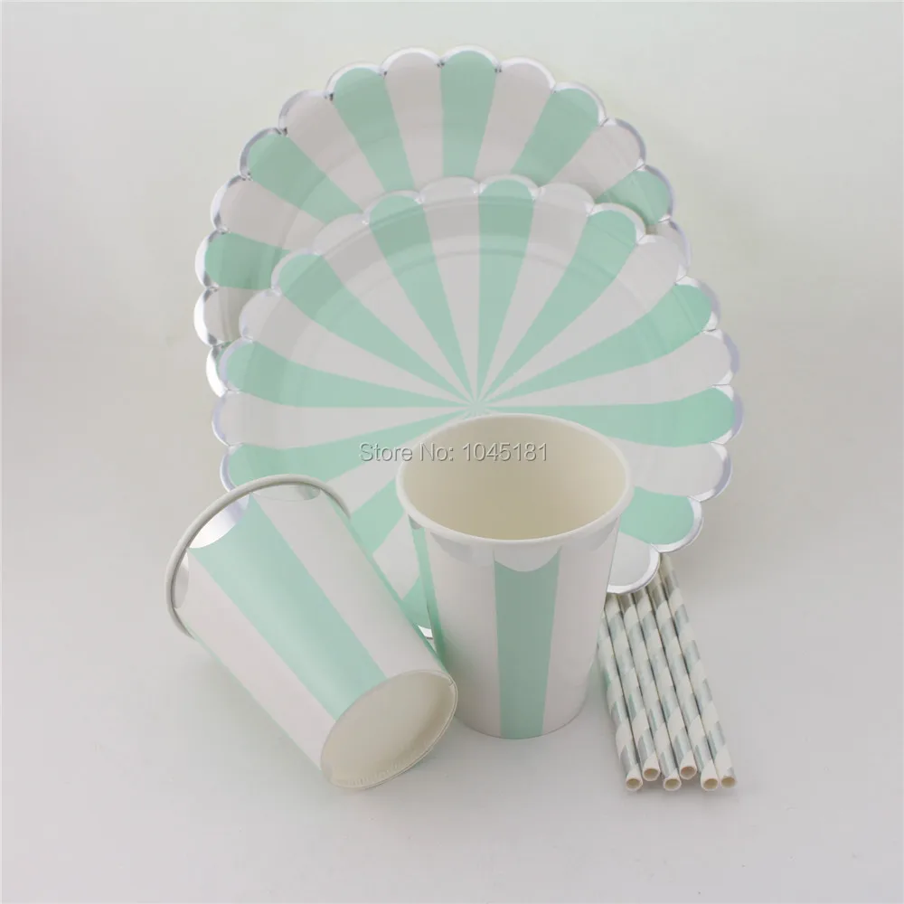 Mint&Red Striped Party Tableware Set Paper Snack Plates Beverage Straws Cupcake Cups Metallic Silver Bachelorette Party Supplies
Mint&Red Striped Party Tableware Set Paper Snack Plates Beverage Straws Cupcake Cups Metallic Silver Bachelorette Party Supplies
