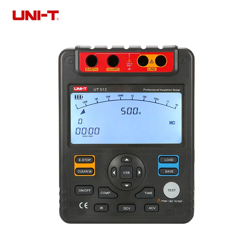 UNI-T UT513 Авто Диапазон Цифровой измерители сопротивления изоляции метр Мегаомметр меггер вольтметр 5000V 1000Gohm USB Интерфейс
UNI-T UT513 Авто Диапазон Цифровой измерители сопротивления изоляции метр Мегаомметр меггер вольтметр 5000V 1000Gohm USB Интерфейс