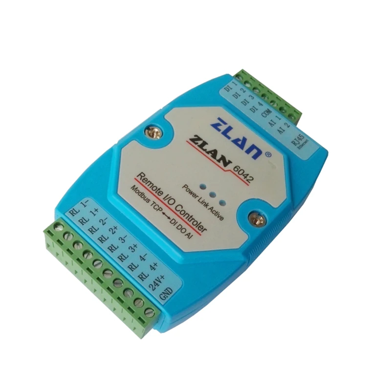 ZLAN6042 сетевой пульт Ethernet RJ45 порт IO контроллер Modbus TCP/RTU 4 канала A/D Модуль