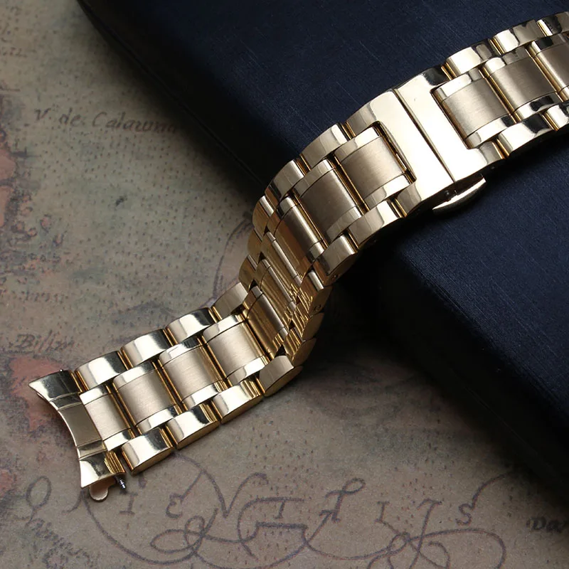 18mm 19mm 20mm 21mm 22MM 23mm 24MM Solid Stainless Steel Curved End Watch Strap Band Bracelet gold Fashion Promotion Watchbands
18mm 19mm 20mm 21mm 22MM 23mm 24MM Solid Stainless Steel Curved End Watch Strap Band Bracelet gold Fashion Promotion Watchbands