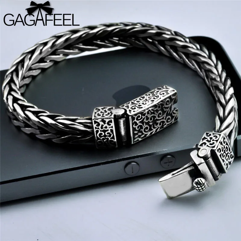 GAGAFEEL Vintage Thai Silver Men's Silver Handmade Bracelets Punk Personality S925 Sterling Silver Weaving Bracelets Jewelries
GAGAFEEL Vintage Thai Silver Men's Silver Handmade Bracelets Punk Personality S925 Sterling Silver Weaving Bracelets Jewelries