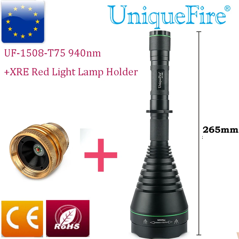 IR940nm Infrared LED Night Vision Flashlight 3 modes Lamp 1508 T75 Watt Brass Pill Zooming Flashlight+XRE Led Holder
IR940nm Infrared LED Night Vision Flashlight 3 modes Lamp 1508 T75 Watt Brass Pill Zooming Flashlight+XRE Led Holder