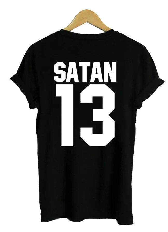 SATAN 13 Letters BACK Print Women tshirt Casual Cotton Hipster Funny t shirts For Lady Top Tee Drop Ship B-300
SATAN 13 Letters BACK Print Women tshirt Casual Cotton Hipster Funny t shirts For Lady Top Tee Drop Ship B-300