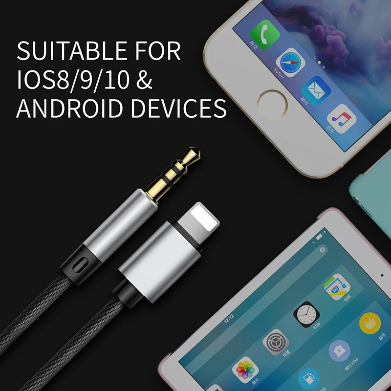 Baseus 2 в 1 USB кабель для iPhone и Aux аудио наушники адаптер 7 Plus к разъему 3 5 мм зарядное