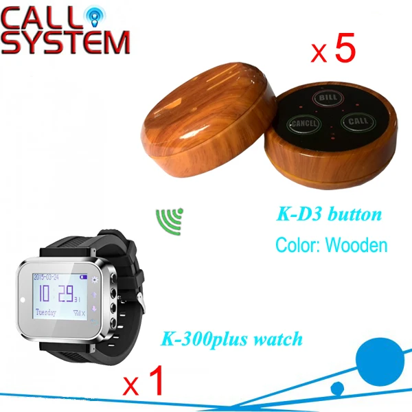 Service Calling Bell System 1 watch pager 5 transmitter 3-key buzzer for bistec restaurant
Service Calling Bell System 1 watch pager 5 transmitter 3-key buzzer for bistec restaurant