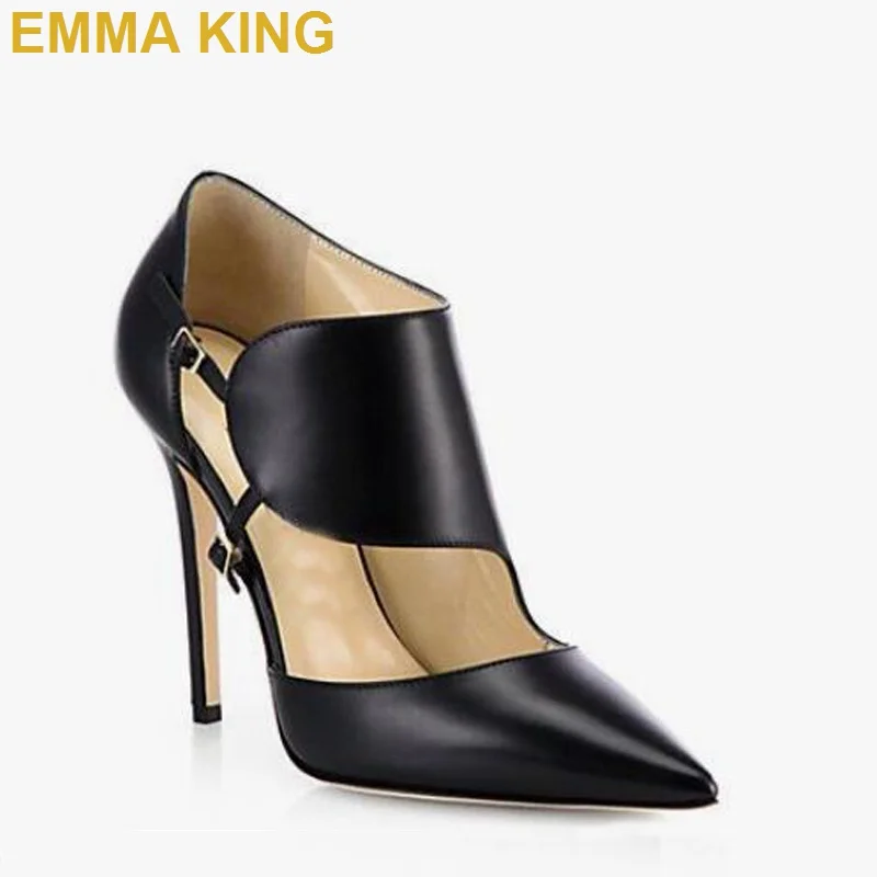 Cut Design Black Leather Fashion Women High Heels Pumps Summer Shoes Pointed Toe Buckle Decor 10CM 12CM Ladies Shoes Stilettos
Cut Design Black Leather Fashion Women High Heels Pumps Summer Shoes Pointed Toe Buckle Decor 10CM 12CM Ladies Shoes Stilettos