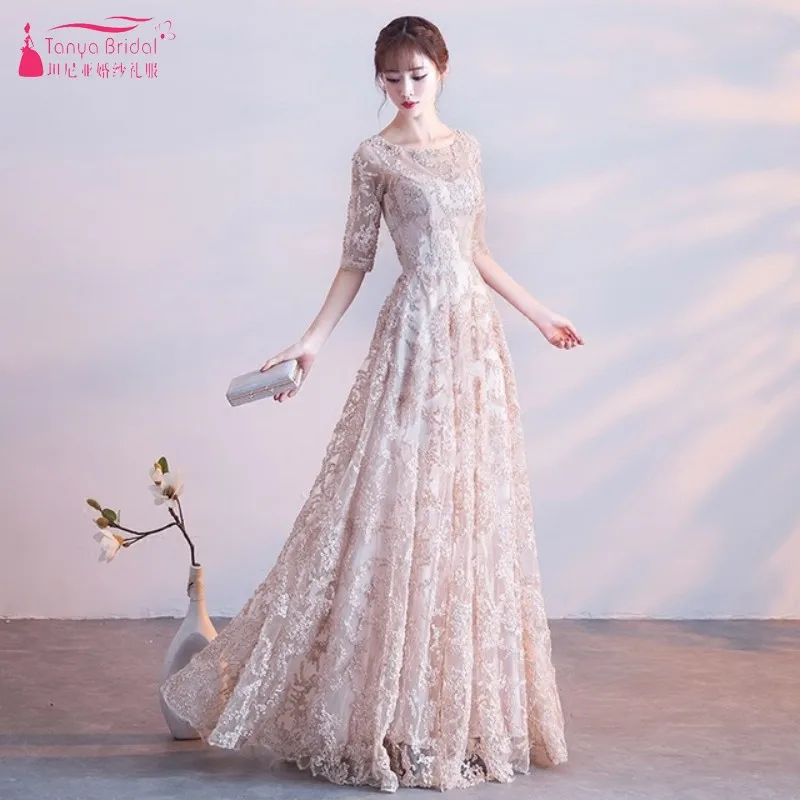Champagne A Line long Evening Dress Half Sleeves Formal Prom Dresses Lace 2021 vestidos de fiesta de noche JQ235
Champagne A Line long Evening Dress Half Sleeves Formal Prom Dresses Lace 2021 vestidos de fiesta de noche JQ235