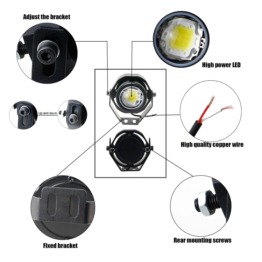 GEETANS 2Pcs Day Light Spot/Flood Round LED Offroad Light Lamp Eagle EyeFog Light Waterproof for Motorcycle Car Truck CB
GEETANS 2Pcs Day Light Spot/Flood Round LED Offroad Light Lamp Eagle EyeFog Light Waterproof for Motorcycle Car Truck CB
