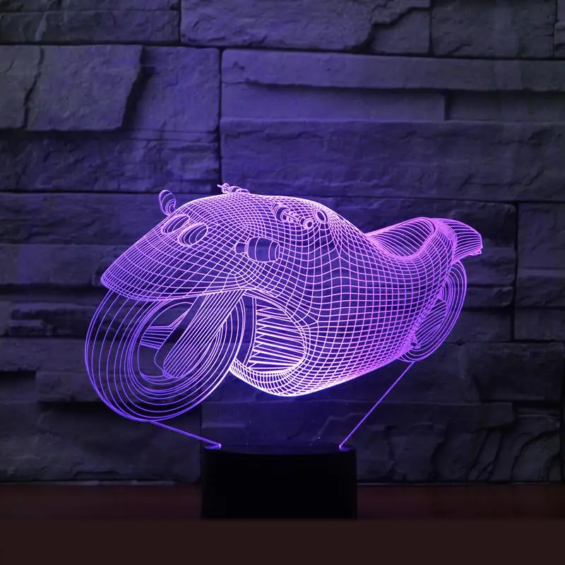 New Motorcycles 3d Lights 7 Colorful Remote Control 3d Led Night Light Novelty Luminaria Led Usb Led Kids Table Lamp
New Motorcycles 3d Lights 7 Colorful Remote Control 3d Led Night Light Novelty Luminaria Led Usb Led Kids Table Lamp