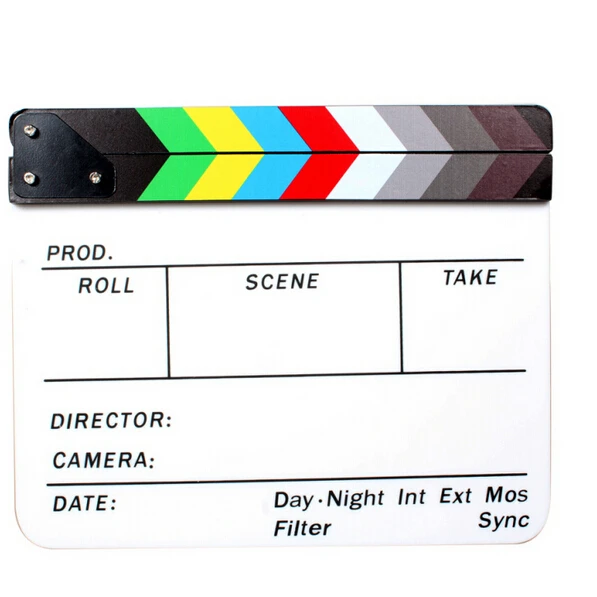 Professional Colorful Clapperboard Clapper Board Acrylic Dry Erase Director TV Movie Film Action Slate Clap Handmade Cut Prop
Professional Colorful Clapperboard Clapper Board Acrylic Dry Erase Director TV Movie Film Action Slate Clap Handmade Cut Prop