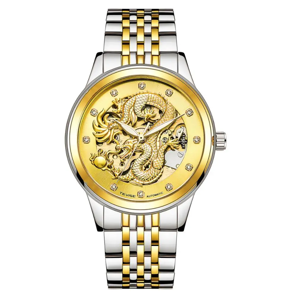 TEVISE Mes's Automatic Mechanical Watch Chinese Dragon Watches Men Full Steel Business Waterproof Clock Men Relogio Masculino
TEVISE Mes's Automatic Mechanical Watch Chinese Dragon Watches Men Full Steel Business Waterproof Clock Men Relogio Masculino