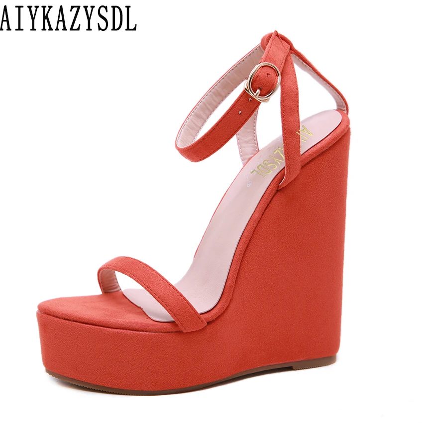 Женские туфли на танкетке AIYKAZYSDL, очень высокие босоножки из флока с ремешком на щиколотке, Фетиш-обувь
Женские туфли на танкетке AIYKAZYSDL, очень высокие босоножки из флока с ремешком на щиколотке, Фетиш-обувь