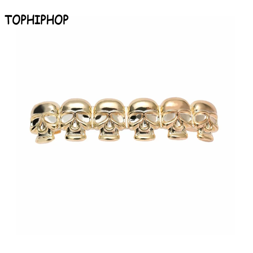 TOPHIPHOP Hiphop&Rock Gold Grillz Halloween Gift Barbecue Smooth Skull Head Shape Gold Silver and Rose Gold Grillz
TOPHIPHOP Hiphop&Rock Gold Grillz Halloween Gift Barbecue Smooth Skull Head Shape Gold Silver and Rose Gold Grillz