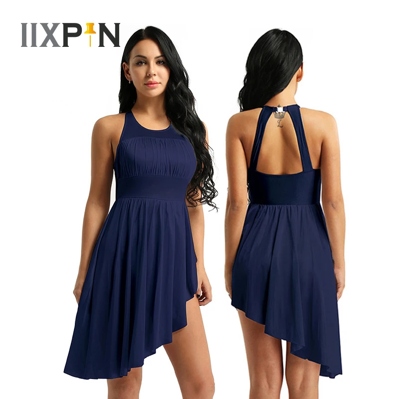 IIXPIN Women Ballet Dance Halter Leotard Dance Dress Ruched Cutout Back with Clasp Irregular Hem Lyrical Modern Contemporary
IIXPIN Women Ballet Dance Halter Leotard Dance Dress Ruched Cutout Back with Clasp Irregular Hem Lyrical Modern Contemporary