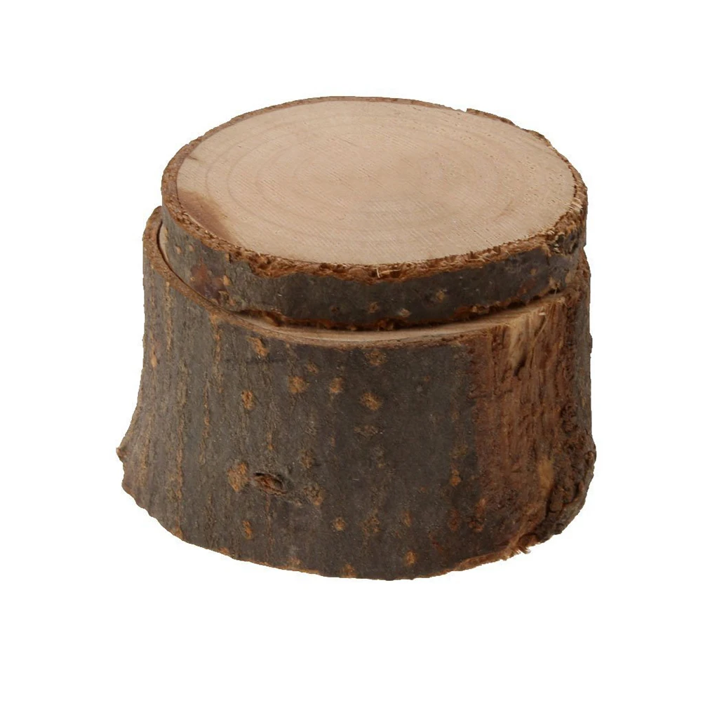 Blank Wooden Ring Container Round Shabby Chic Rustic Wedding Bearer | Украшения и аксессуары