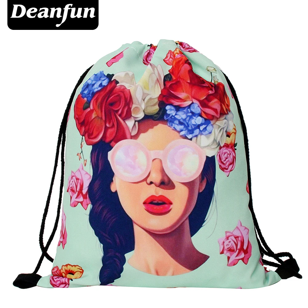 Сумка на шнурке с 3D принтом Deanfun школьная сумка цветком для девочек SKD82|schoolbag for