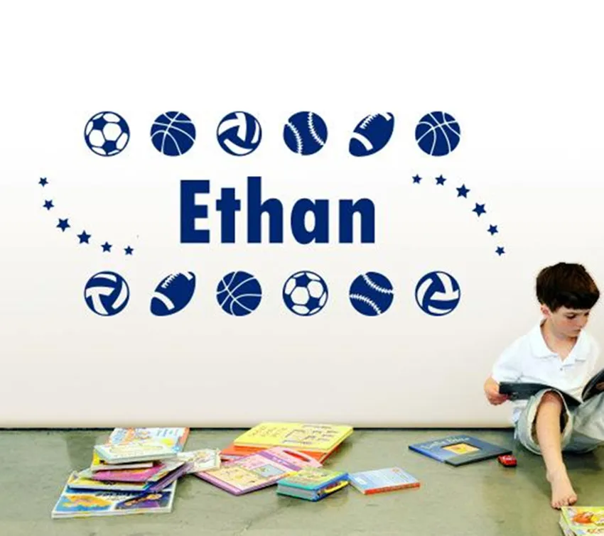 Children Room Customzied Name Sports Ball Wall Stickers Vinyl Art Decals for kids Nursery Boy Room KW-152
Children Room Customzied Name Sports Ball Wall Stickers Vinyl Art Decals for kids Nursery Boy Room KW-152