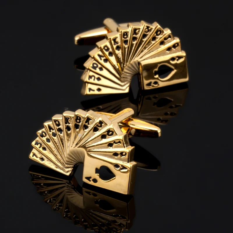 XKZM Poker Cufflinks for Mens Shirt Accessories Gold Color High Quality Cuff Links Buttons Wedding Men Jewelry Groomsmen Gifts
XKZM Poker Cufflinks for Mens Shirt Accessories Gold Color High Quality Cuff Links Buttons Wedding Men Jewelry Groomsmen Gifts