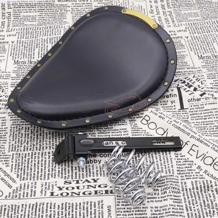 Motorcycle Black PU Leather Seat Cushions Riveting Solo Seat Benches+3" Spring Bracket Universal for Harley Custom Cafe Racer
Motorcycle Black PU Leather Seat Cushions Riveting Solo Seat Benches+3" Spring Bracket Universal for Harley Custom Cafe Racer