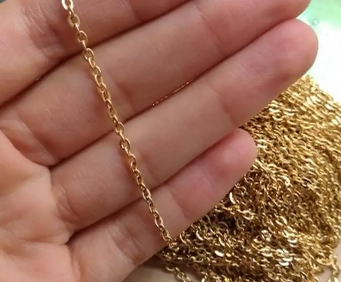 Retail Lot 20meter in bulk strong 2mm Thin Link Chain Stainless Steel Fashion Gold Jewelry Finding Chain DIY Marking
Retail Lot 20meter in bulk strong 2mm Thin Link Chain Stainless Steel Fashion Gold Jewelry Finding Chain DIY Marking