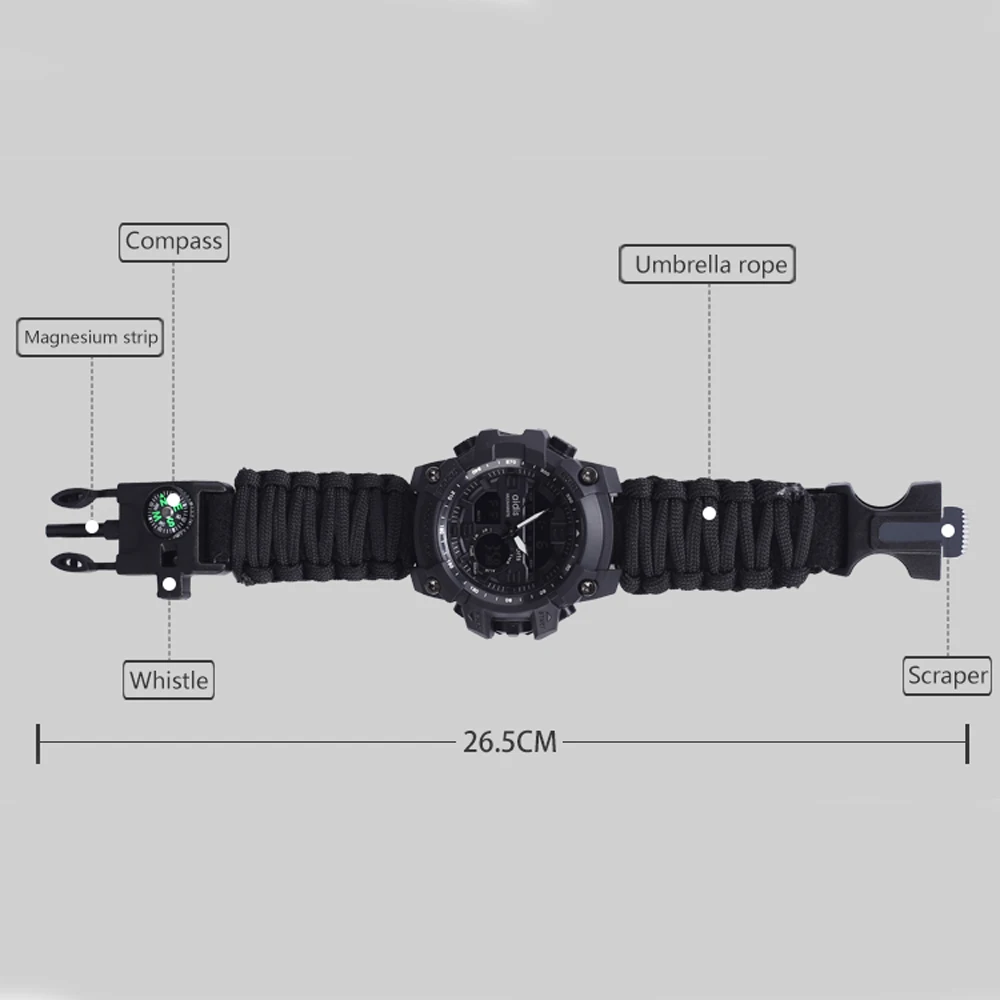 Addies Sports Watches Dual Display Analog Digital LED Luminous Electronic Quartz Wristwatches Waterproof Swimming Military Watch | Наручные