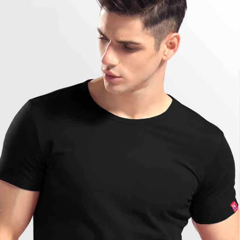 Мужские футболки с коротким рукавом мужские Модные однотонные хлопковые