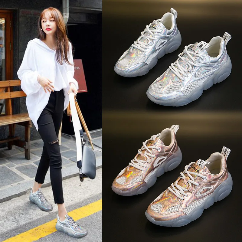 Koovan Women's Sneakers 2019 Spring Summer Sports Shoe White Shoes Colorful Wave Pattern Stitching Thick Bottom Women's Shoes
Koovan Women's Sneakers 2019 Spring Summer Sports Shoe White Shoes Colorful Wave Pattern Stitching Thick Bottom Women's Shoes