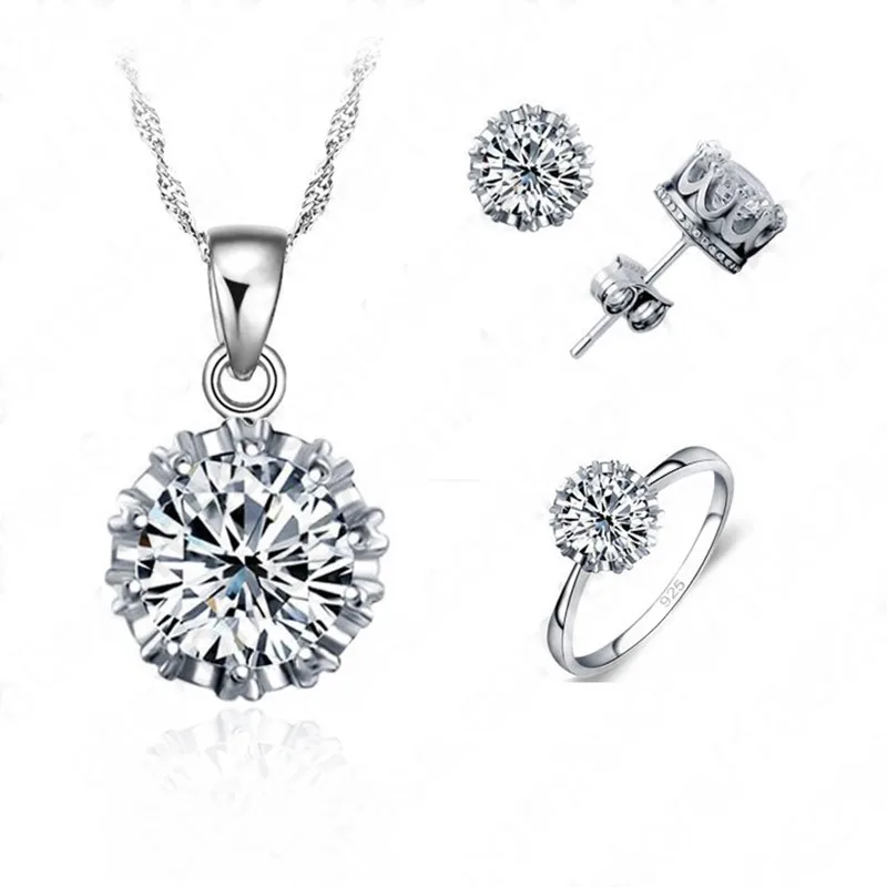 4 Ring Size Hot Sale Women Wedding 925 Sterling Silver Jewelry Sets CZ Cubic Zirconia Necklace/ Stud Earring/ Ring Set Wholesale
4 Ring Size Hot Sale Women Wedding 925 Sterling Silver Jewelry Sets CZ Cubic Zirconia Necklace/ Stud Earring/ Ring Set Wholesale